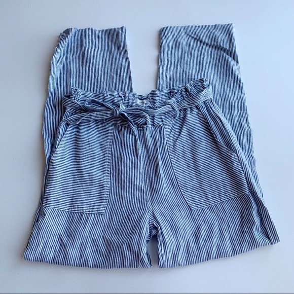 C&C California Pants - C&C California 100% Linen Pants Pull On Striped Tie Waist Size Small